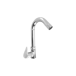 Swan neck pillar cock bathroom fitting