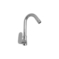 Swan neck pillar cock bathroom fitting